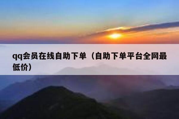 qq会员在线自助下单（自助下单平台全网最低价） 第1张