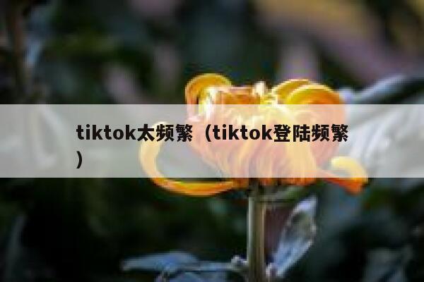 tiktok太频繁（tiktok登陆频繁） 第1张