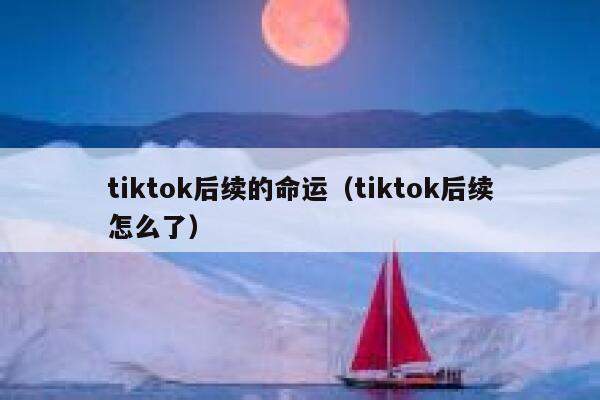 tiktok后续的命运（tiktok后续怎么了） 第1张
