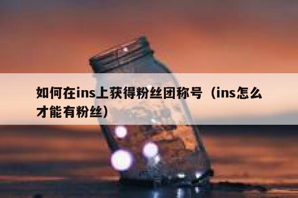 如何在ins上获得粉丝团称号（ins怎么才能有粉丝） 第1张