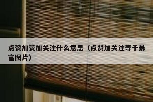 点赞加赞加关注什么意思（点赞加关注等于暴富图片） 第1张