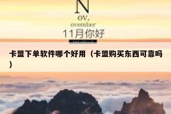 卡盟下单软件哪个好用（卡盟购买东西可靠吗） 第1张