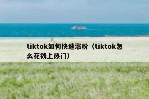 tiktok如何快速涨粉（tiktok怎么花钱上热门） 第1张