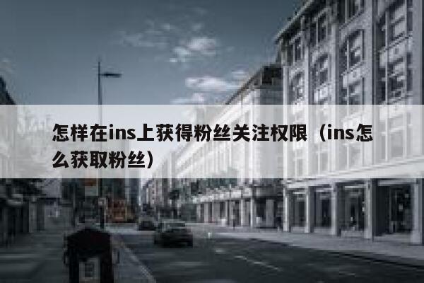 怎样在ins上获得粉丝关注权限（ins怎么获取粉丝） 第1张