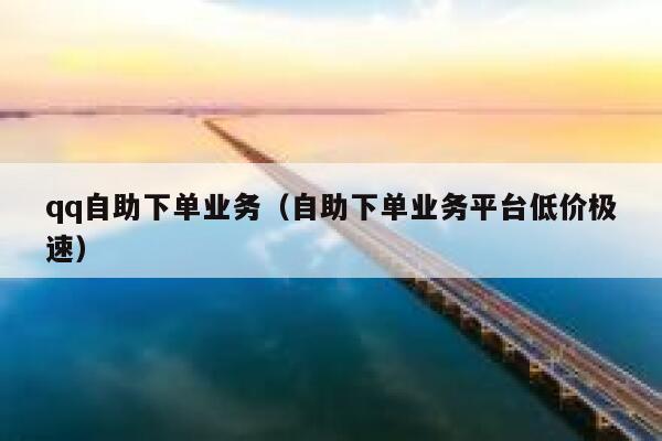 qq自助下单业务（自助下单业务平台低价极速） 第1张
