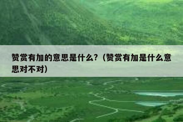 赞赏有加的意思是什么?（赞赏有加是什么意思对不对） 第1张