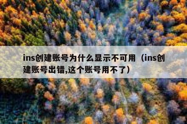 ins创建账号为什么显示不可用（ins创建账号出错,这个账号用不了） 第1张