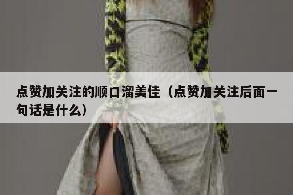 点赞加关注的顺口溜美佳（点赞加关注后面一句话是什么） 第1张