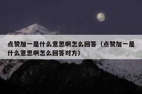点赞加一是什么意思啊怎么回答（点赞加一是什么意思啊怎么回答对方） 第1张