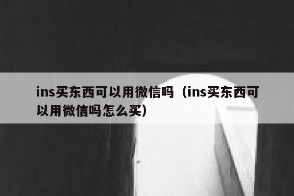 ins买东西可以用微信吗（ins买东西可以用微信吗怎么买） 第1张
