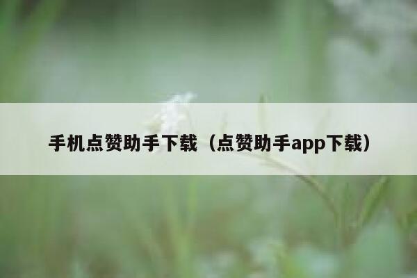 手机点赞助手下载（点赞助手app下载） 第1张