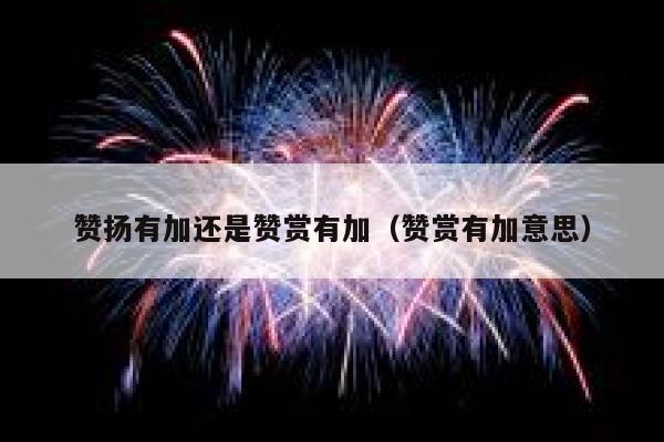 赞扬有加还是赞赏有加(赞赏有加意思) 第1张 赞扬有加还是赞赏有加(赞赏有加意思) 第1张