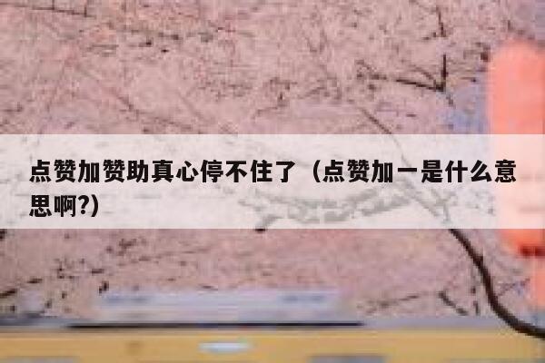 点赞加赞助真心停不住了（点赞加一是什么意思啊?） 第1张