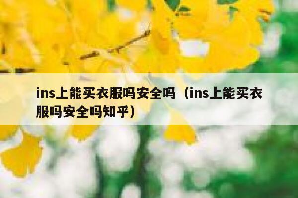 ins上能买衣服吗安全吗（ins上能买衣服吗安全吗知乎） 第1张