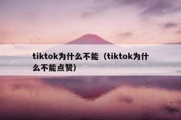 tiktok为什么不能（tiktok为什么不能点赞） 第1张