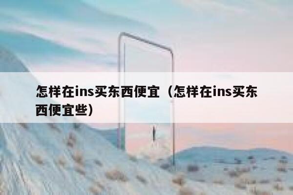 怎样在ins买东西便宜（怎样在ins买东西便宜些） 第1张