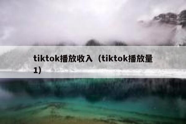 tiktok播放收入（tiktok播放量1） 第1张