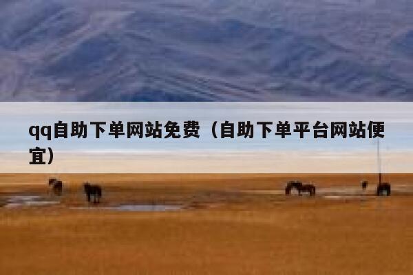 qq自助下单网站免费（自助下单平台网站便宜） 第1张