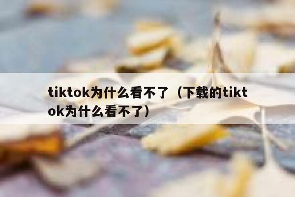 tiktok为什么看不了（下载的tiktok为什么看不了） 第1张