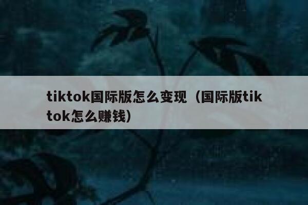 tiktok国际版怎么变现(国际版tiktok怎么赚钱) 第1张 tiktok国际版怎么变现(国际版tiktok怎么赚钱) 第1张