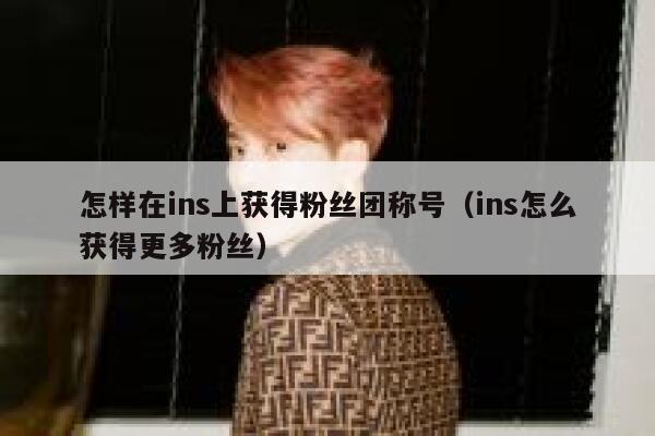 怎样在ins上获得粉丝团称号(ins怎么获得更多粉丝) 第1张 怎样在ins上获得粉丝团称号(ins怎么获得更多粉丝) 第1张