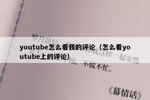 youtube怎么看我的评论（怎么看youtube上的评论） 第1张