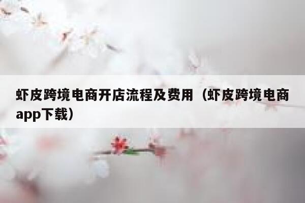 虾皮跨境电商开店流程及费用（虾皮跨境电商app下载） 第1张