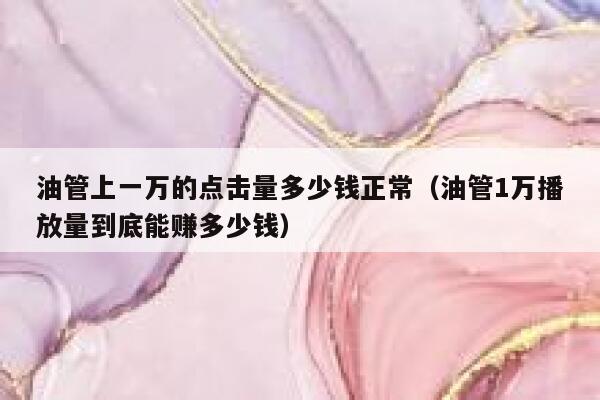油管上一万的点击量多少钱正常（油管1万播放量到底能赚多少钱） 第1张
