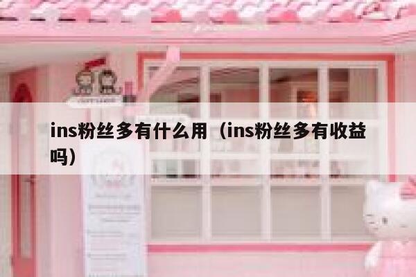 ins粉丝多有什么用（ins粉丝多有收益吗） 第1张