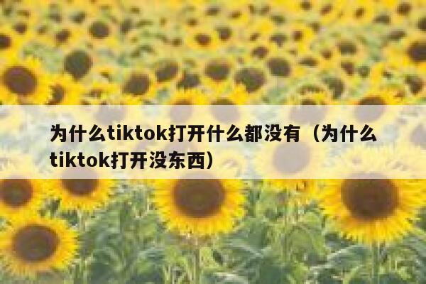 为什么tiktok打开什么都没有（为什么tiktok打开没东西） 第1张
