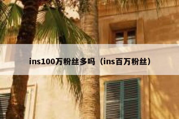 ins100万粉丝多吗（ins百万粉丝） 第1张