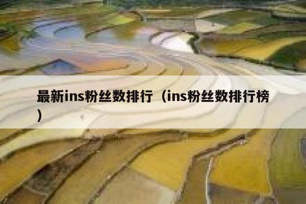 最新ins粉丝数排行（ins粉丝数排行榜） 第1张