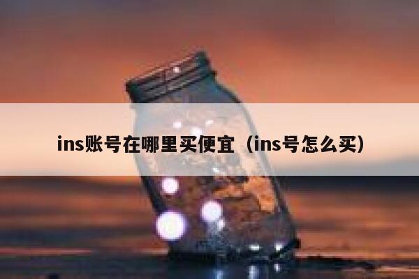 ins账号在哪里买便宜（ins号怎么买） 第1张
