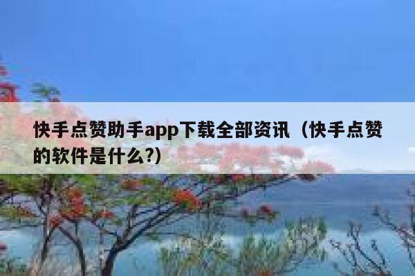 快手点赞助手app下载全部资讯（快手点赞的软件是什么?） 第1张