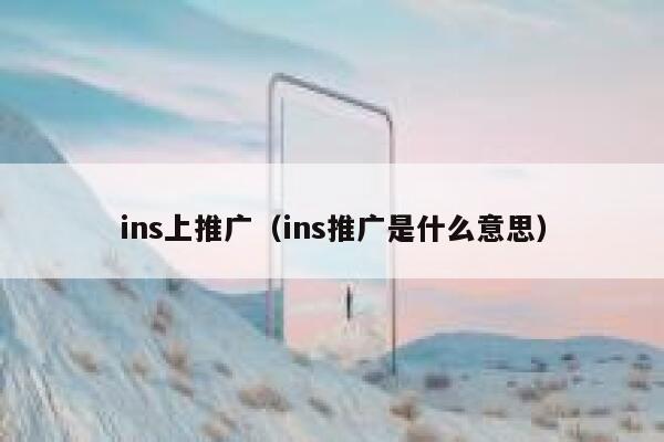 ins上推广（ins推广是什么意思） 第1张