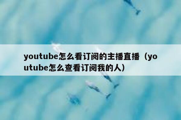 youtube怎么看订阅的主播直播(youtube怎么查看订阅我的人) 第1张 youtube怎么看订阅的主播直播(youtube怎么查看订阅我的人) 第1张