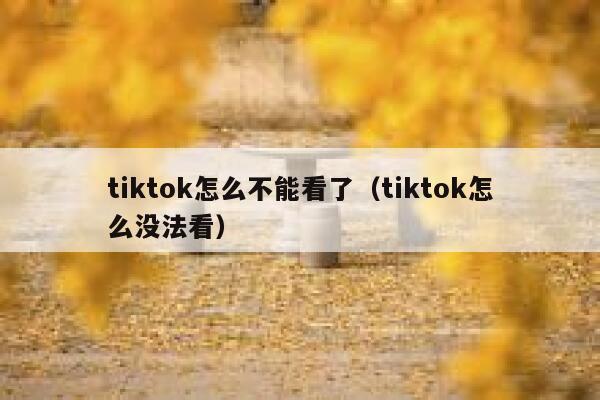 tiktok怎么不能看了（tiktok怎么没法看） 第1张