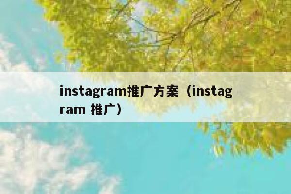 instagram推广方案(instagram 推广) 第1张 instagram推广方案(instagram 推广) 第1张