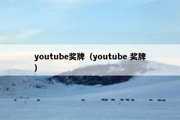 youtube奖牌（youtube 奖牌） 第1张