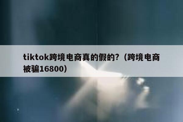 tiktok跨境电商真的假的?（跨境电商被骗16800） 第1张