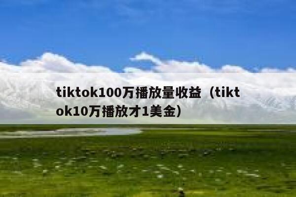 tiktok100万播放量收益（tiktok10万播放才1美金） 第1张