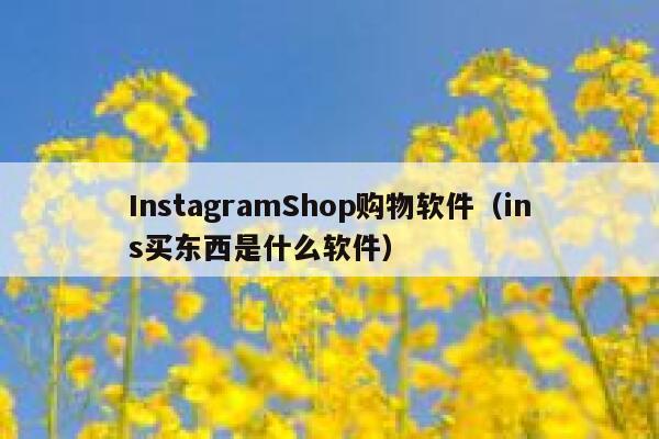 InstagramShop购物软件(ins买东西是什么软件) 第1张 InstagramShop购物软件(ins买东西是什么软件) 第1张