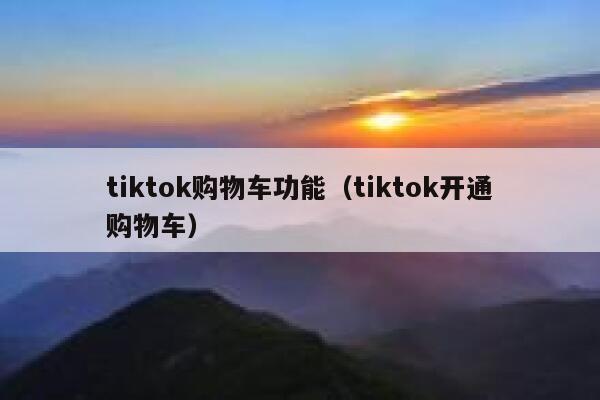 tiktok购物车功能（tiktok开通购物车） 第1张