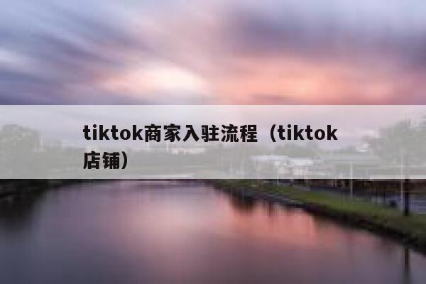 tiktok商家入驻流程（tiktok 店铺） 第1张