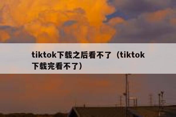 tiktok下载之后看不了（tiktok下载完看不了） 第1张