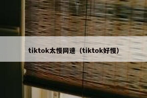 tiktok太慢网速（tiktok好慢） 第1张