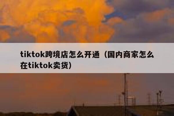 tiktok跨境店怎么开通（国内商家怎么在tiktok卖货） 第1张