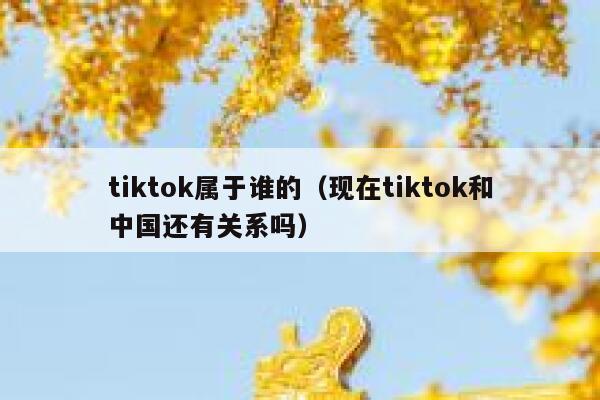 tiktok属于谁的（现在tiktok和中国还有关系吗） 第1张