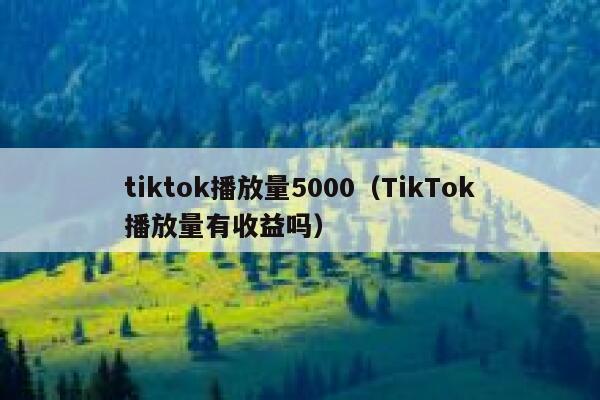 tiktok播放量5000(TikTok播放量有收益吗) 第1张 tiktok播放量5000(TikTok播放量有收益吗) 第1张