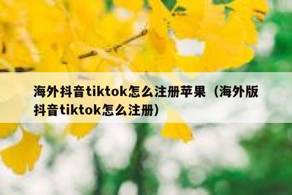 海外抖音tiktok怎么注册苹果（海外版抖音tiktok怎么注册） 第1张